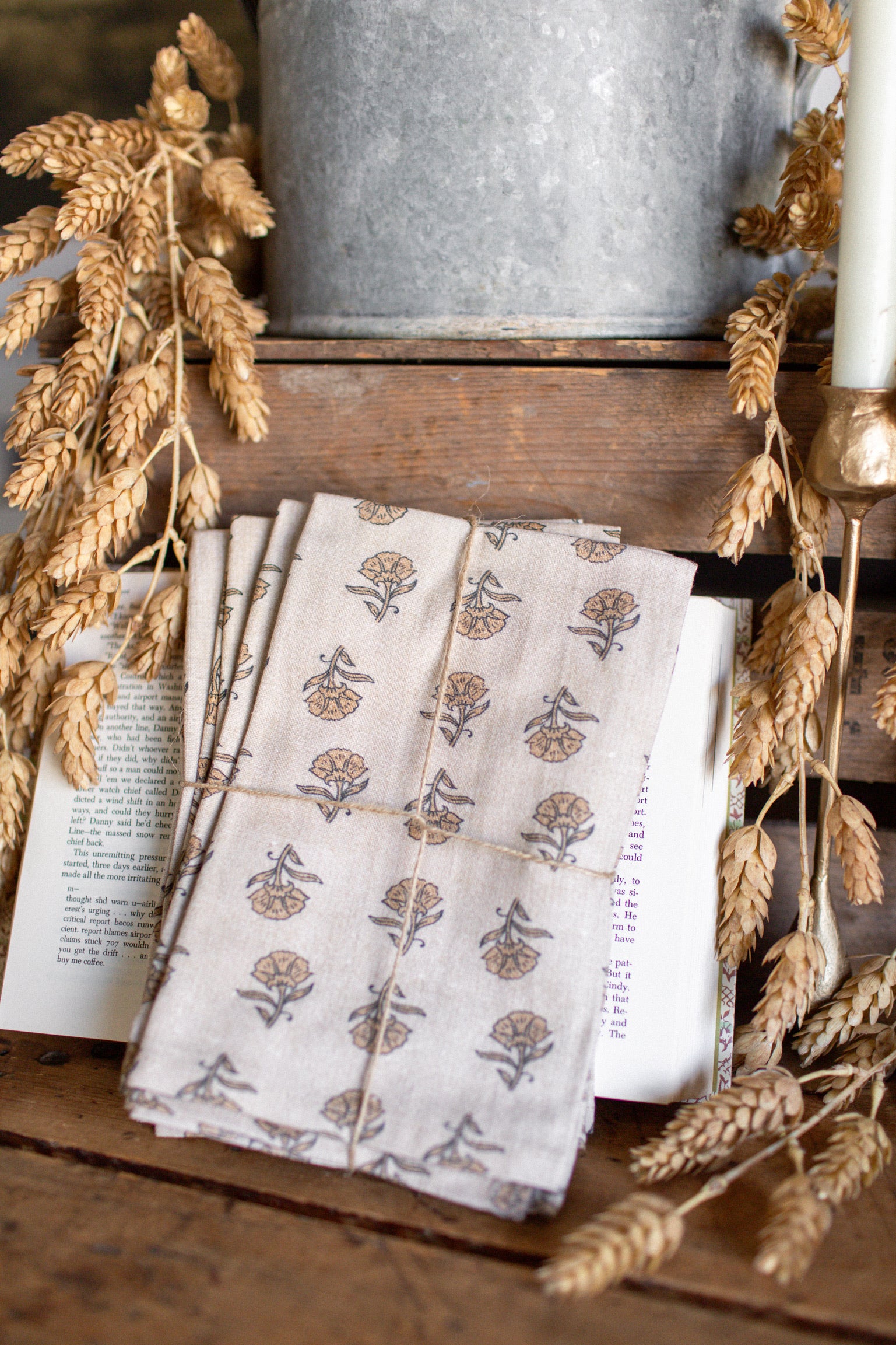 Marigold Block Print Napkins