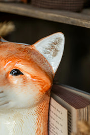 Stoneware Woodland Fox Vase Creative Co-Op