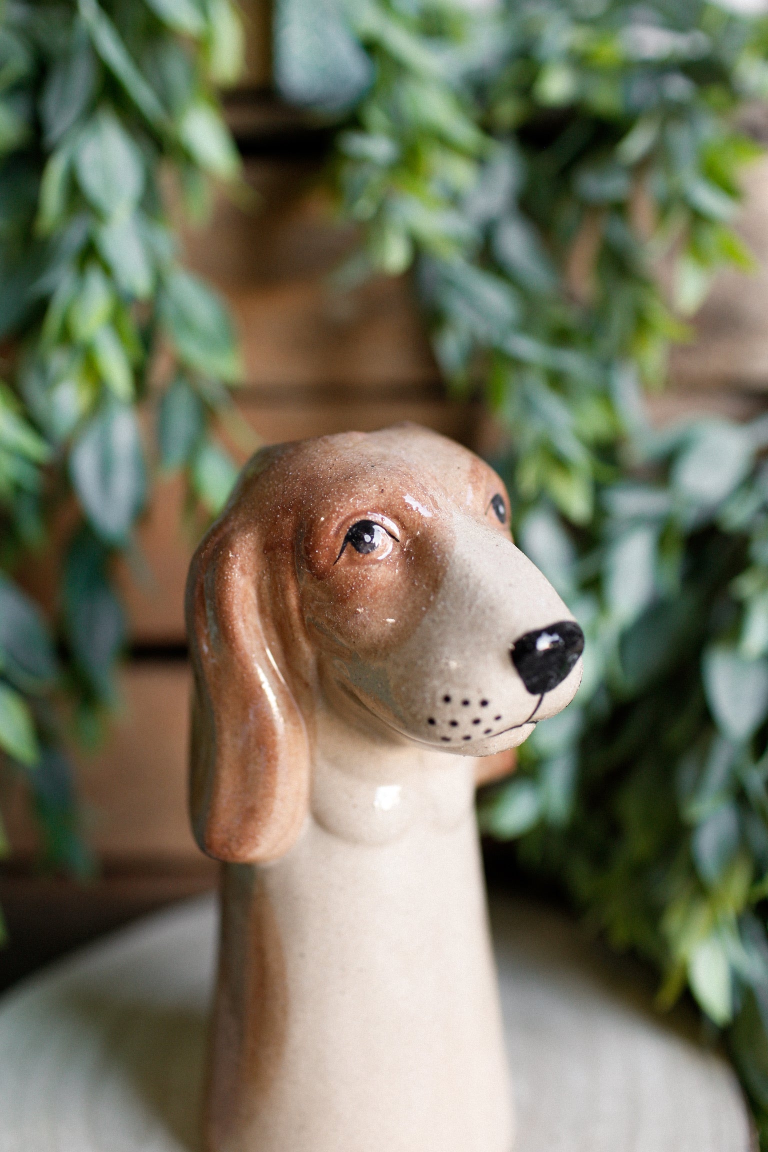Stoneware Dog Vase