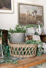Hand Woven Gray Washed Rattan Basket The Little Burlap Barn®