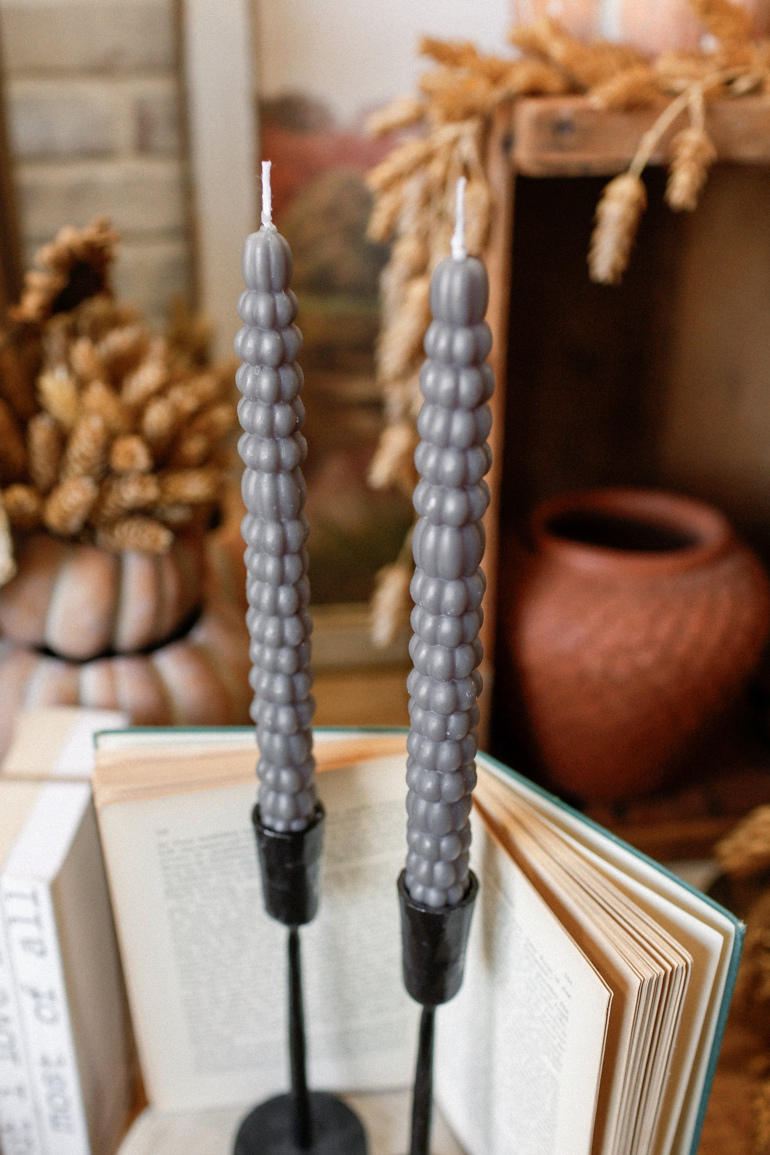Spooky Pumpkin Taper Candle