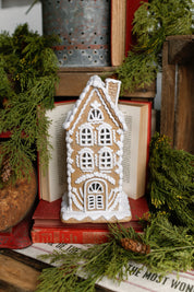 Tall White Icing Gingerbread House