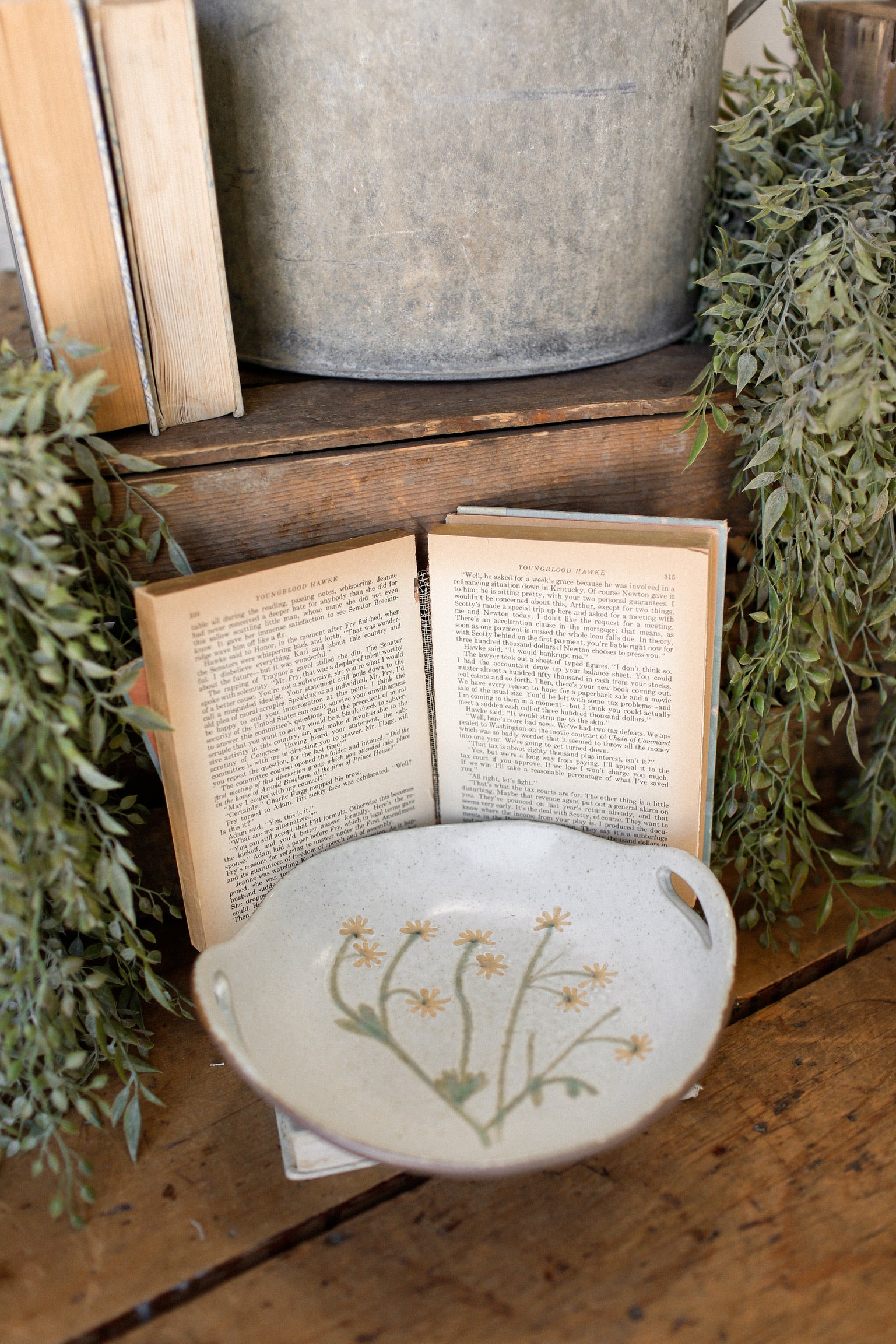 Stoneware Botanical Handled Bowl The Little Burlap Barn®