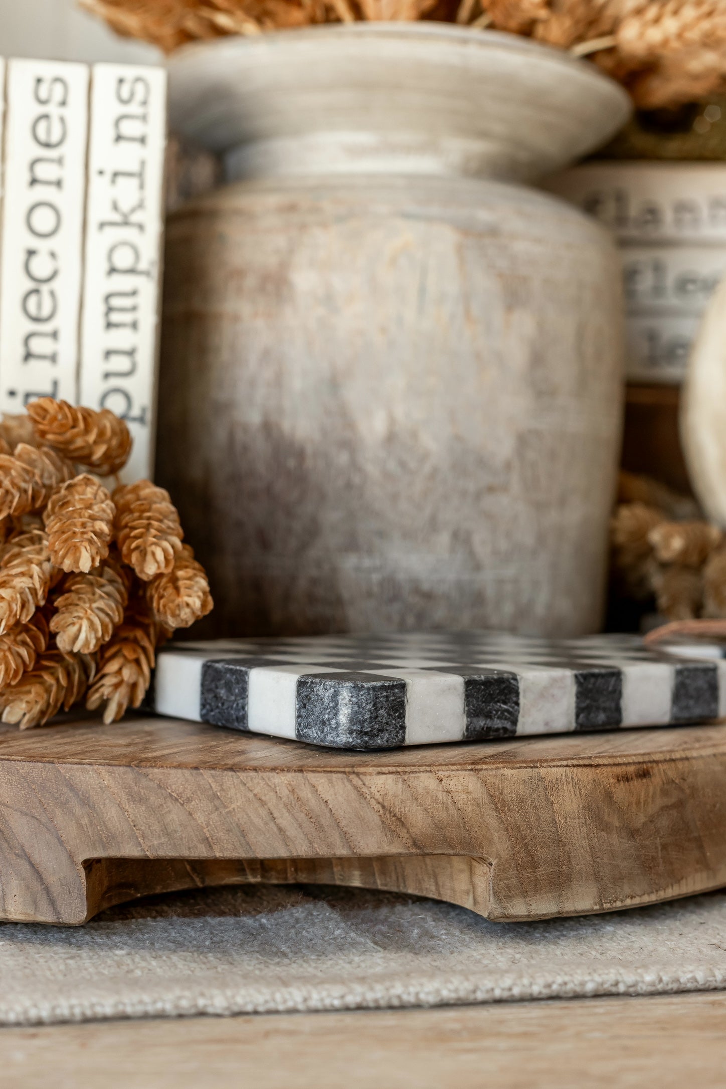 Marble Check Cheese Board Creative Co-Op