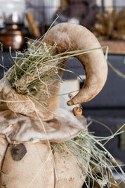 Handmade Primitive Cream Pumpkin Head