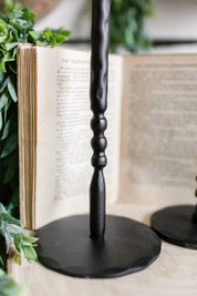Hand-Forged Black Iron Candlestick