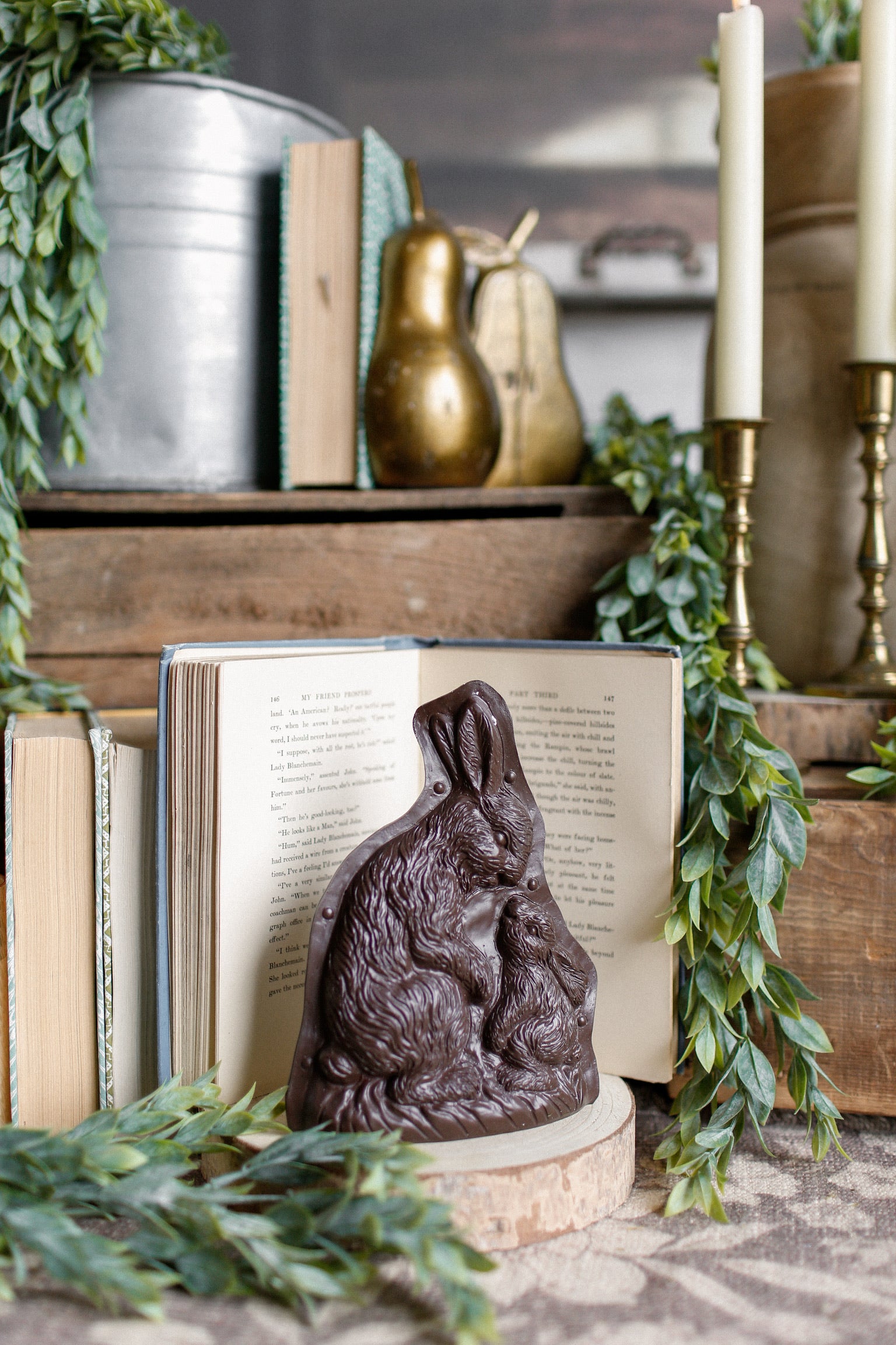 Chocolate Bunny & Baby The Little Burlap Barn®