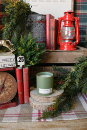 Stoneware Mistletoe Candle