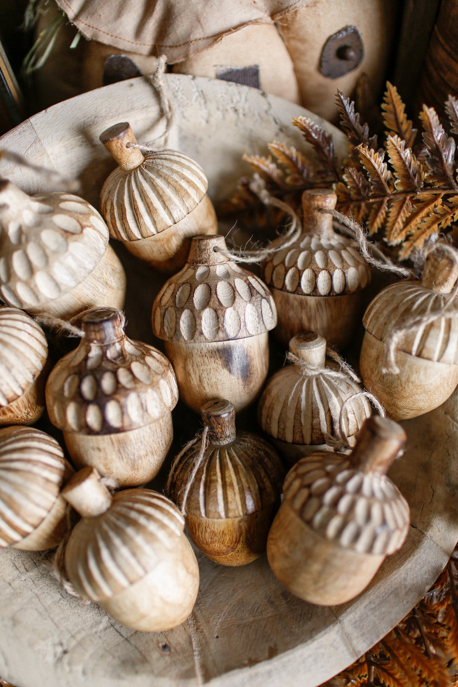 Carved Wood Acorn The Little Burlap Barn®