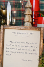 Handmade "It's a Wonderful Life" Framed Sign
