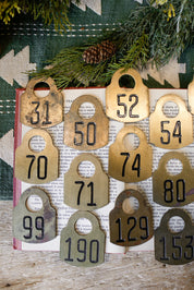 Vintage Brass Cow Tag