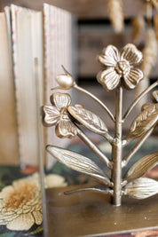 Gilded Flower Bookends