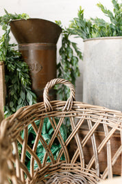 Hand Woven Gray Washed Rattan Basket The Little Burlap Barn®