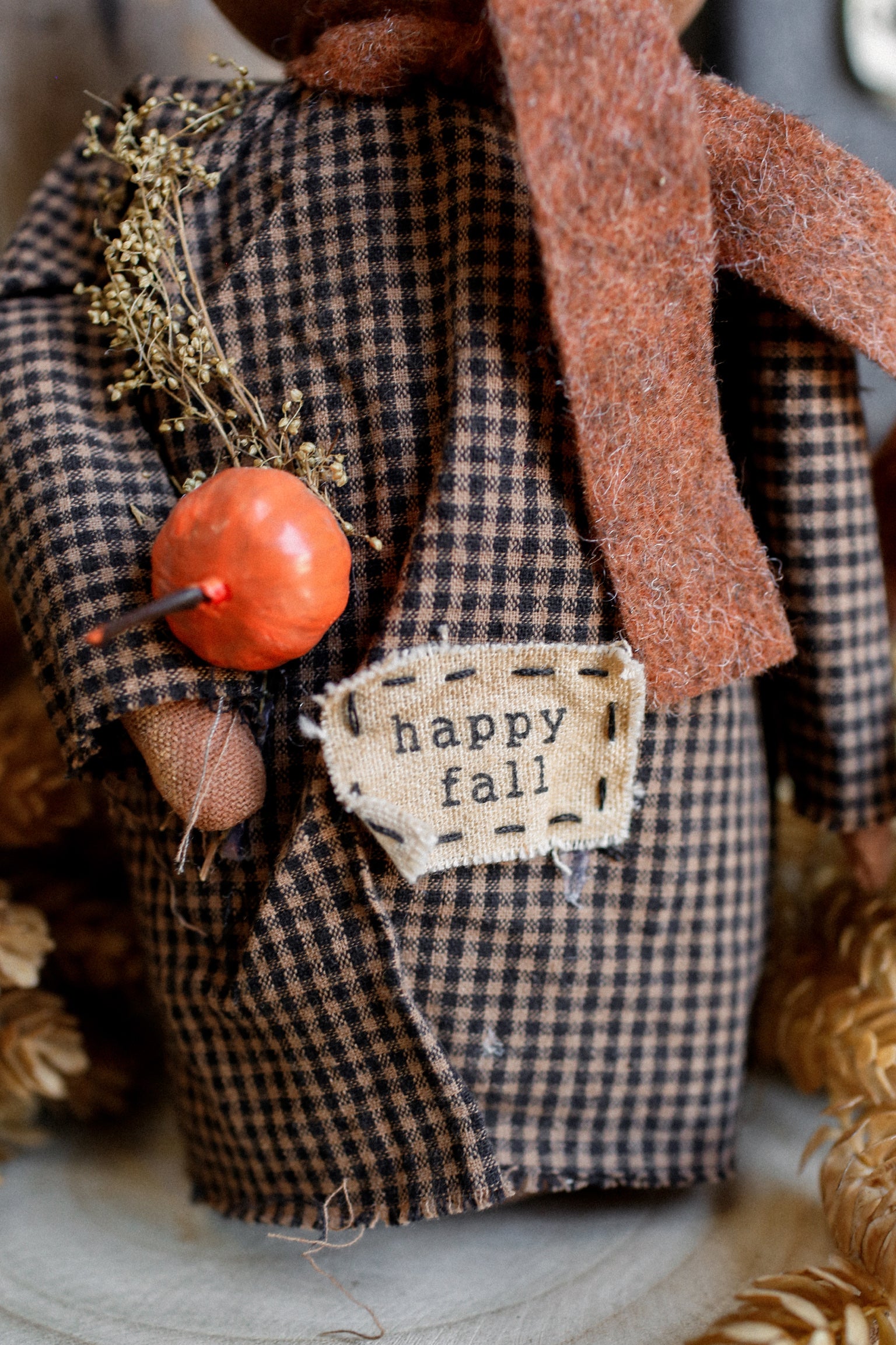 Handmade "Happy Fall" Pumpkin Doll