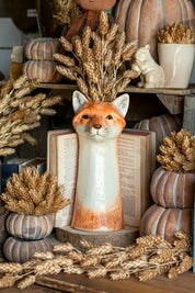 Stoneware Woodland Fox Vase Creative Co-Op