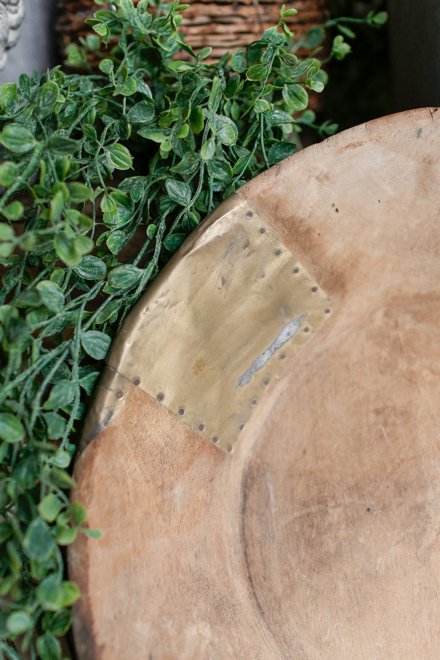 Hand-Carved European Teak Wood Bowl