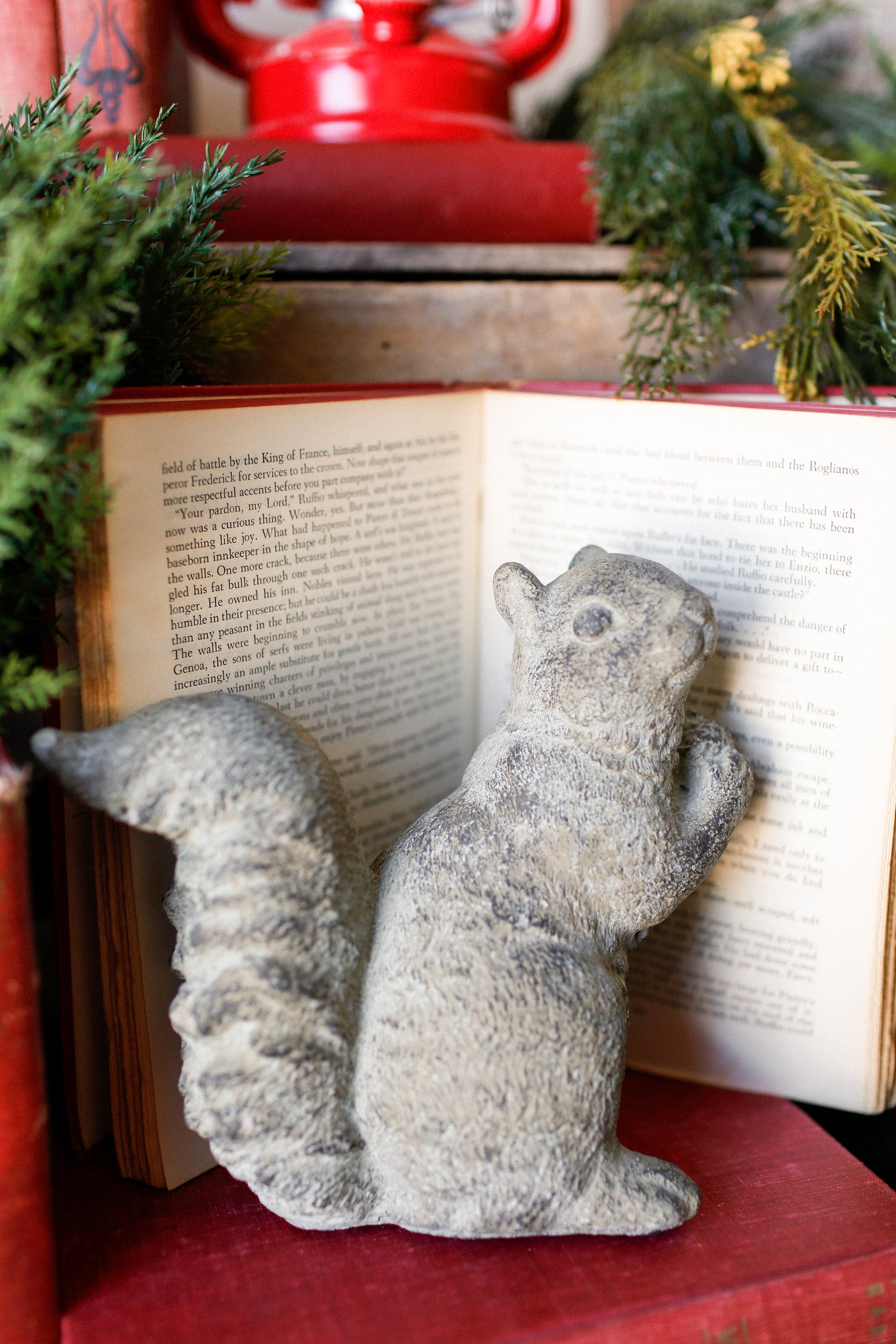 Concrete Squirrel Figurine