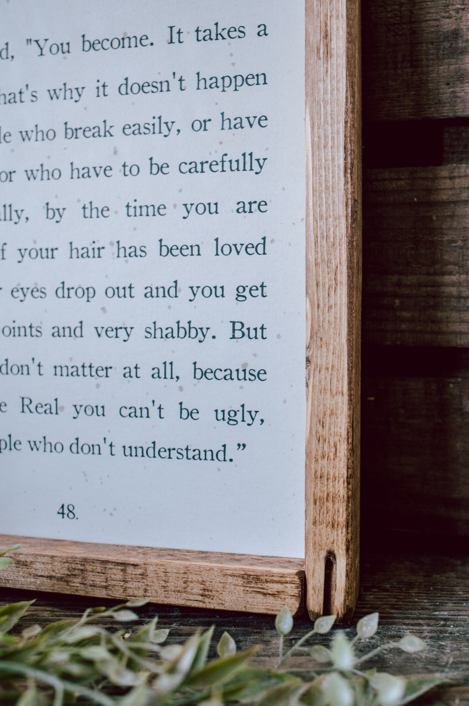 Handmade "Velveteen Rabbit" Framed Sign The Little Burlap Barn®