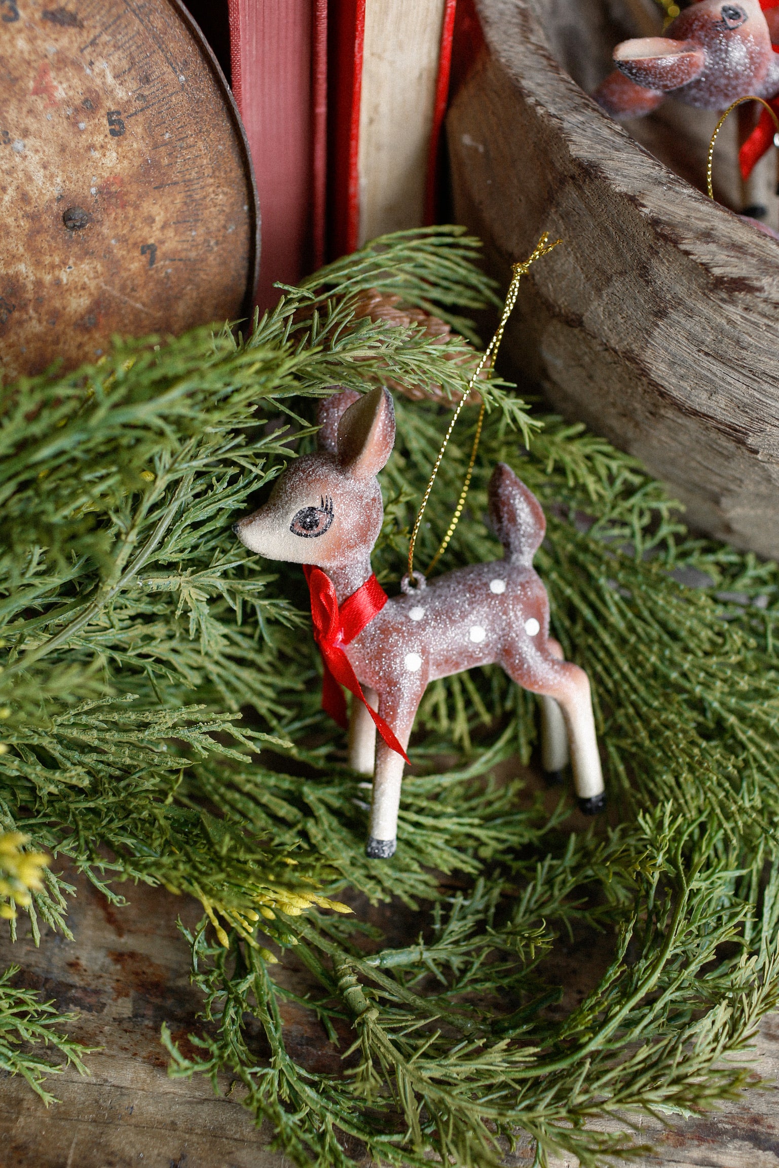 Glittered Deer Ornament