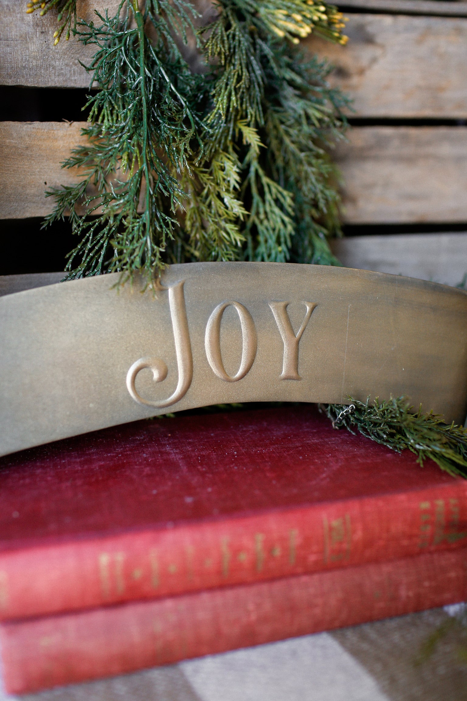Aged Joy Hanging Sign
