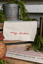 Embroidered "Merry Christmas" Runner