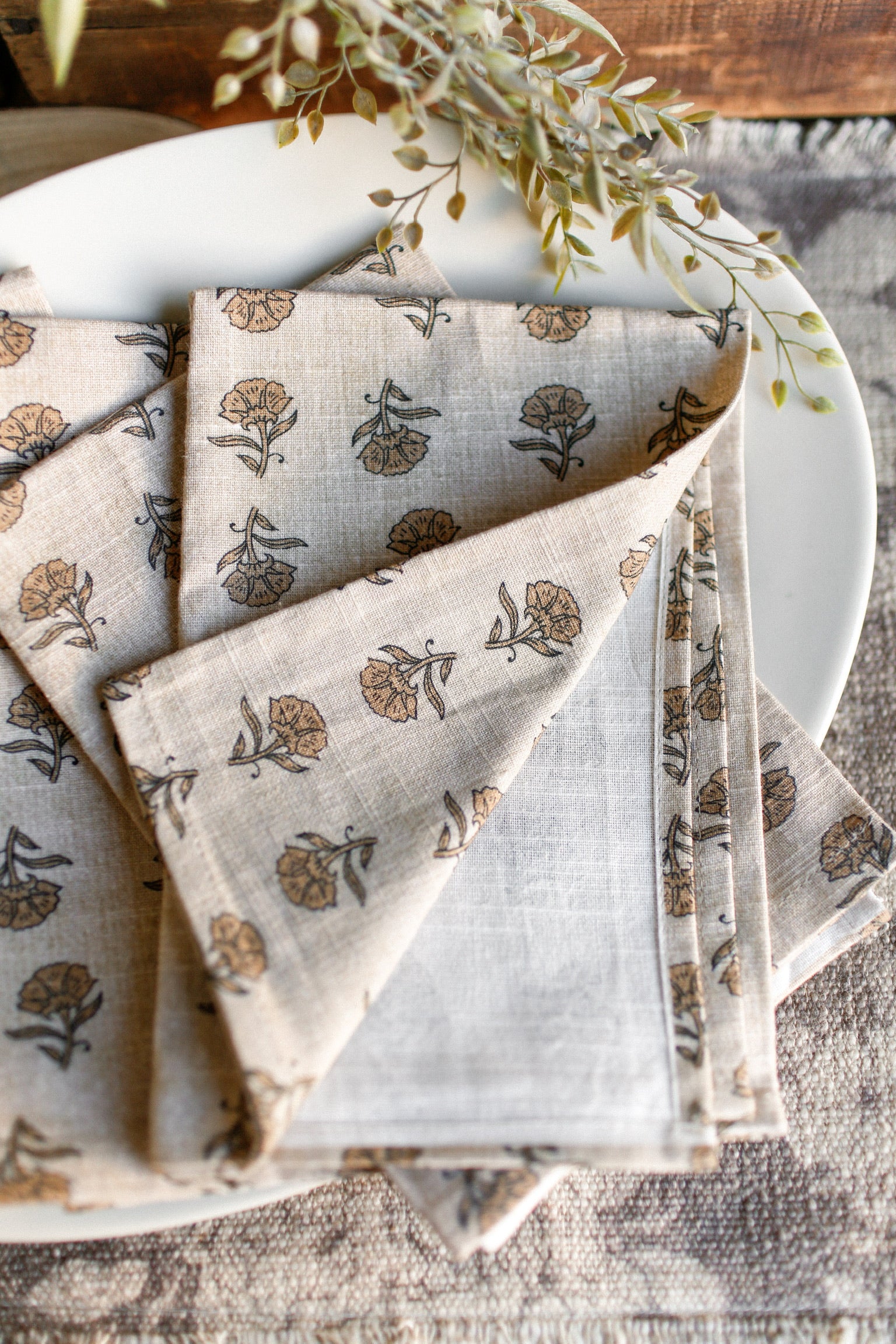 Marigold Block Print Napkins The Little Burlap Barn®
