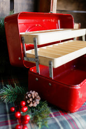 Vintage Red Metal Toolbox