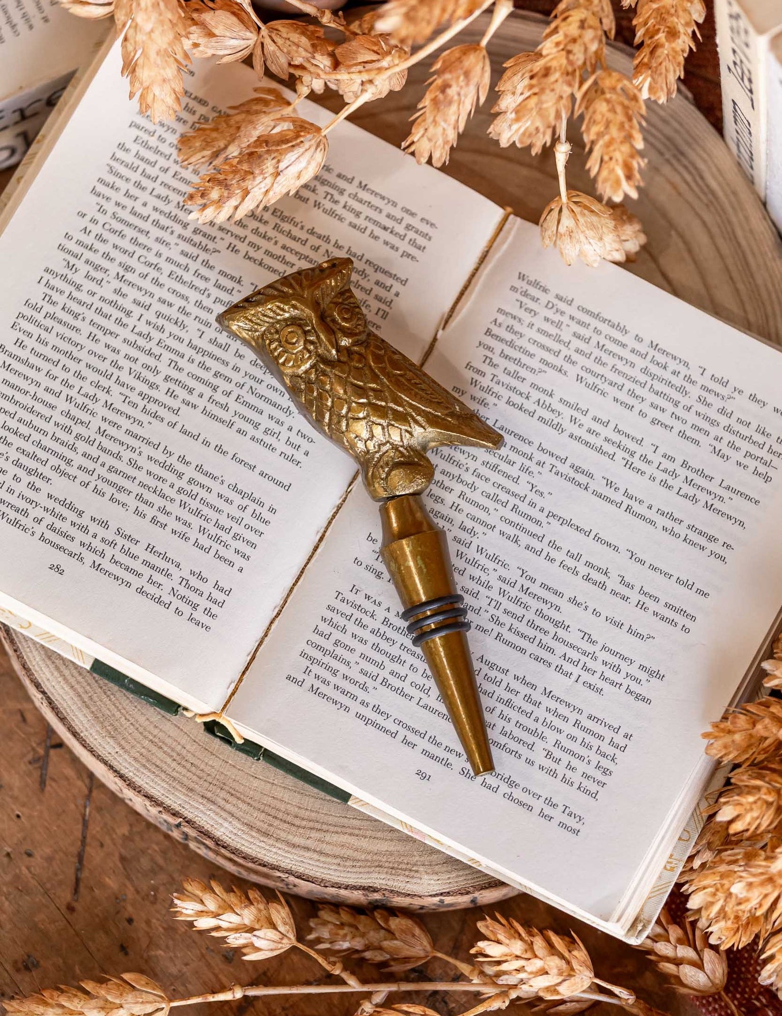Gold Owl Bottle Stopper Accent Decor