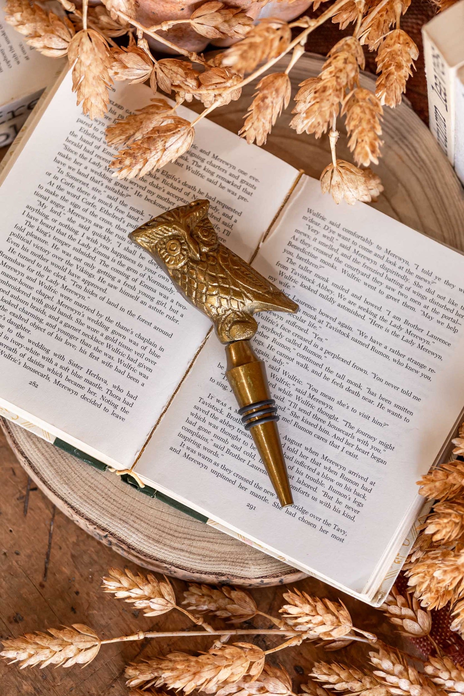 Gold Owl Bottle Stopper Accent Decor
