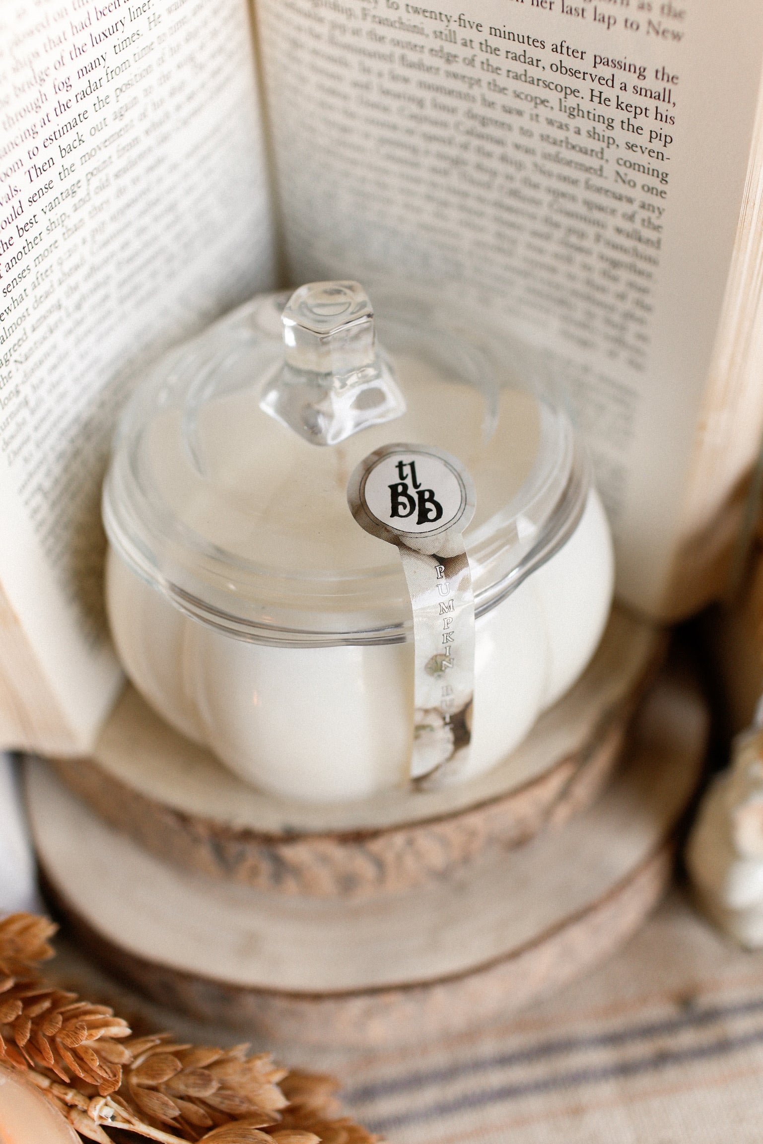 Cozy Pumpkin Glass Jar Fall Candle -Wholesale The Little Burlap Barn®
