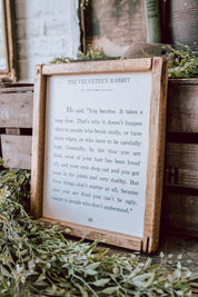 Handmade "Velveteen Rabbit" Framed Sign The Little Burlap Barn®