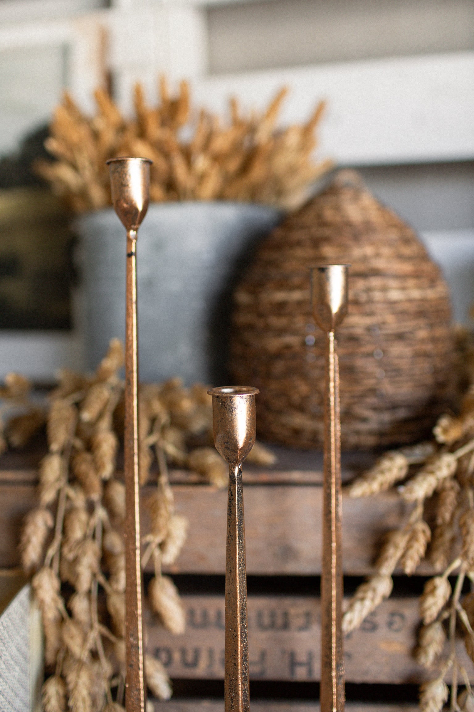 Hand-Forged Copper Candlestick