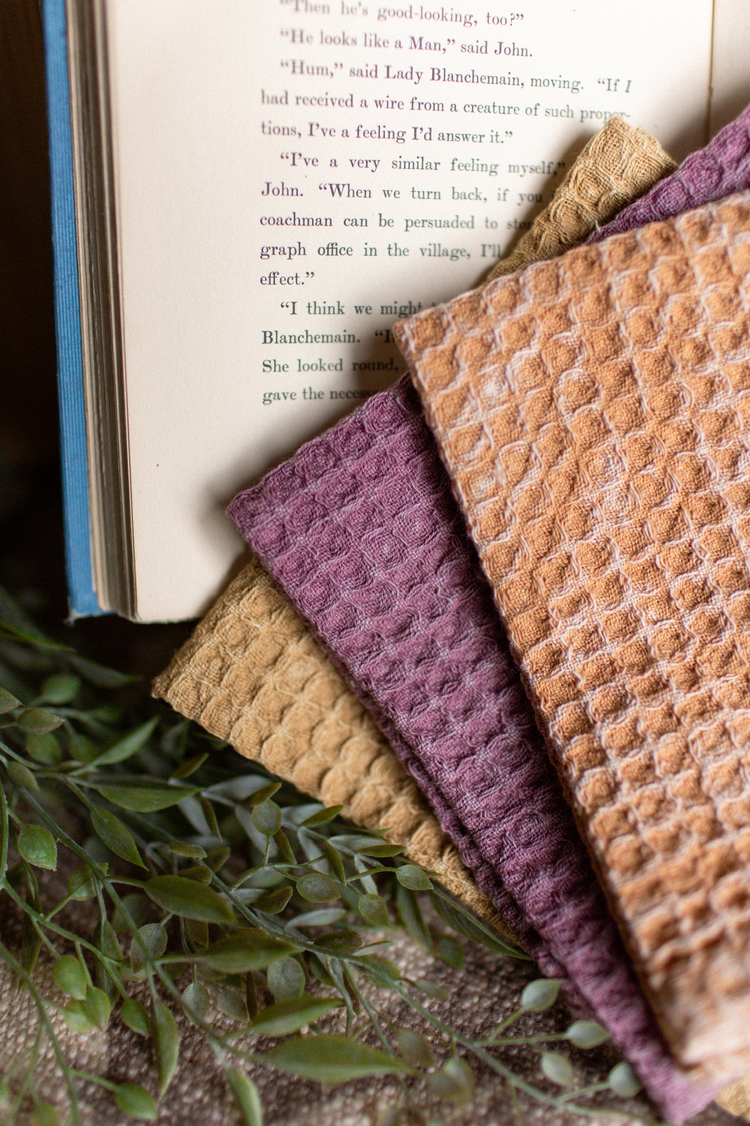 Stonewashed Waffle Knit Dish Cloths