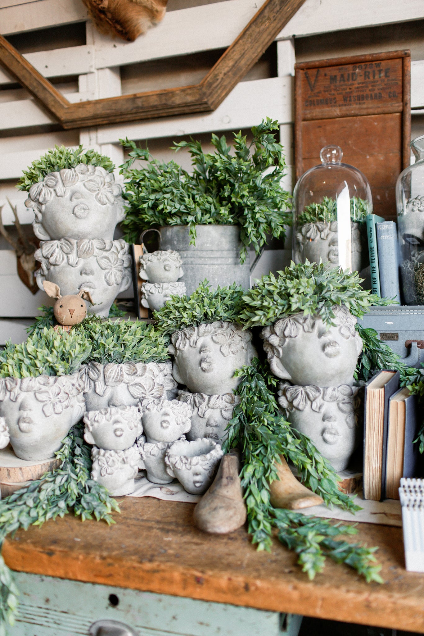 ceramic face planter pot Kissing Face Planter (3 Sizes)