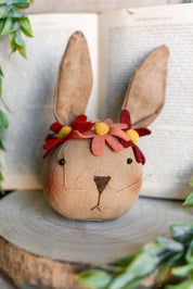 Primitive Floral Bunny Ornament