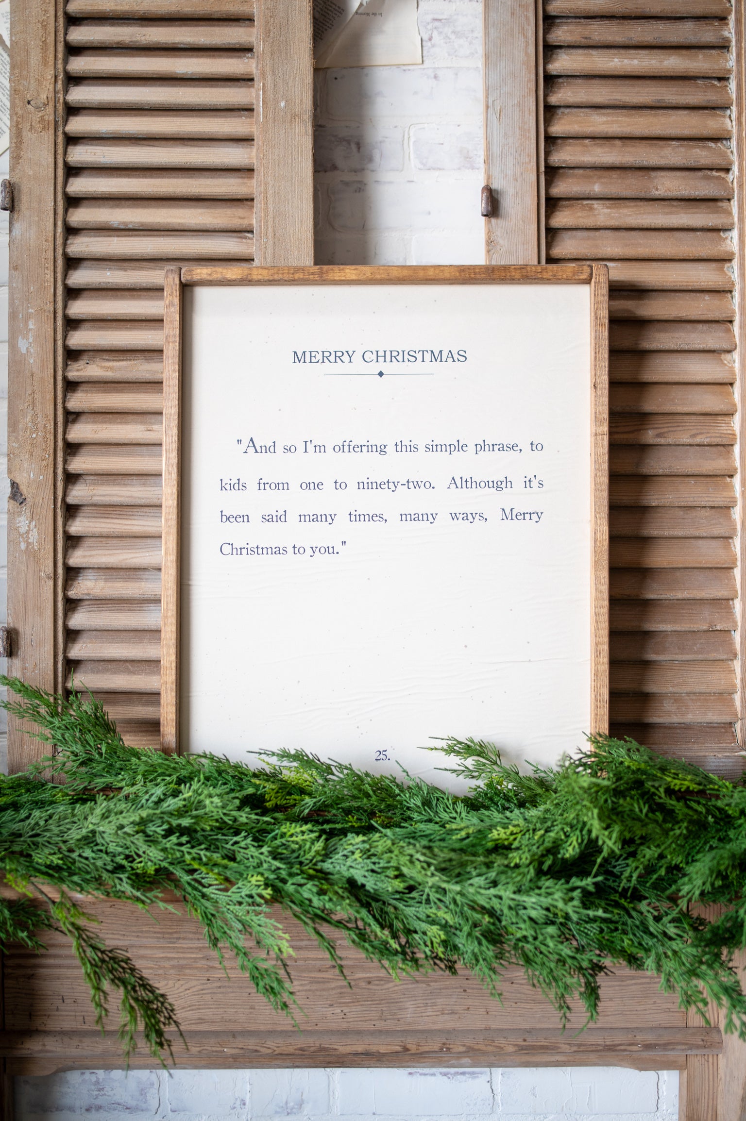 Handmade "Merry Christmas" Framed Sign