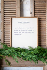 Handmade "Merry Christmas" Framed Sign