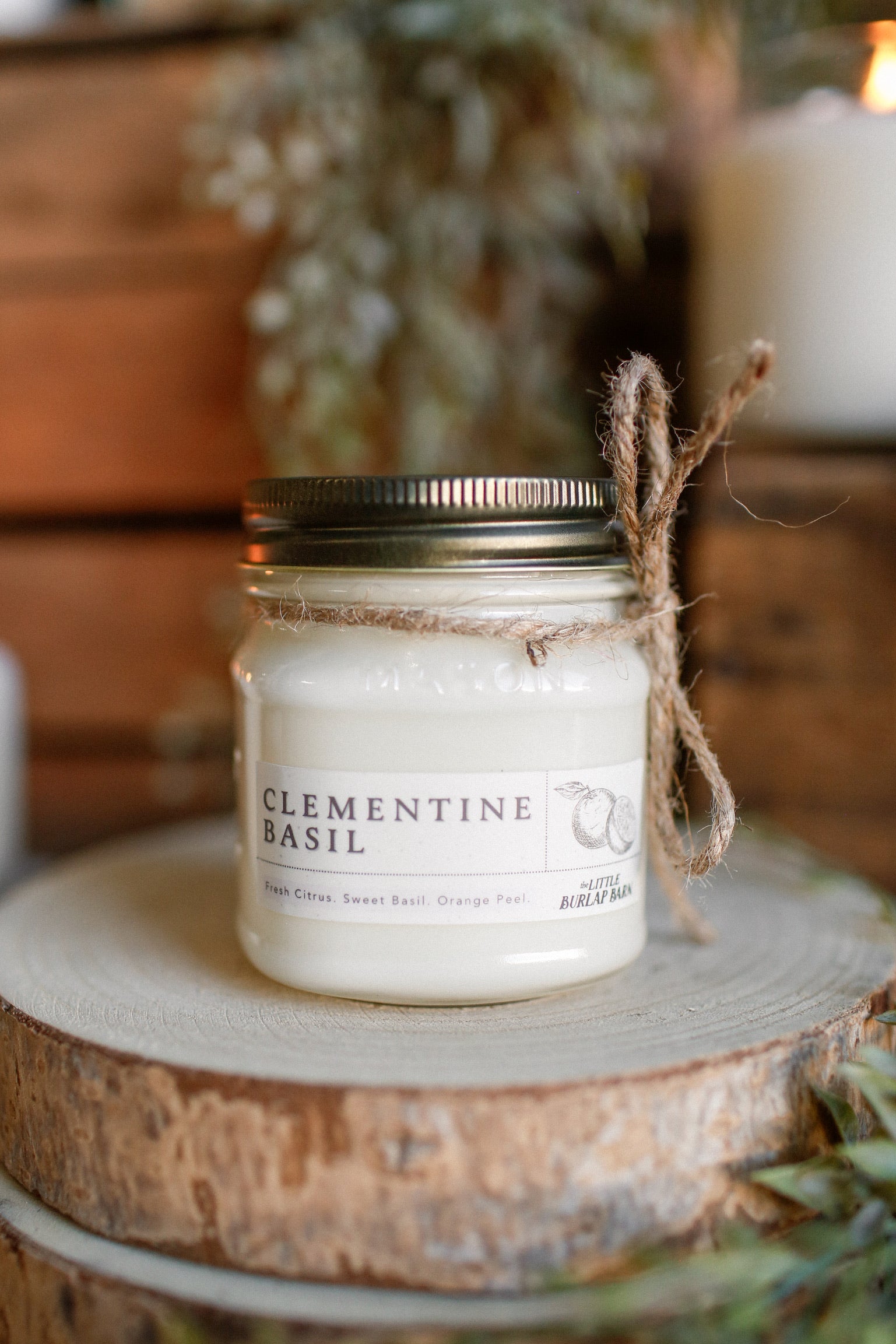 Mason Jar Candle-Clementine Basil