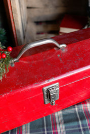 Vintage Red Metal Toolbox