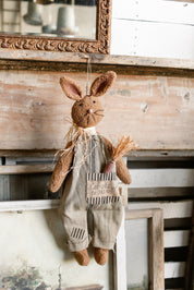Handmade Ticking Stripe Bunny Doll