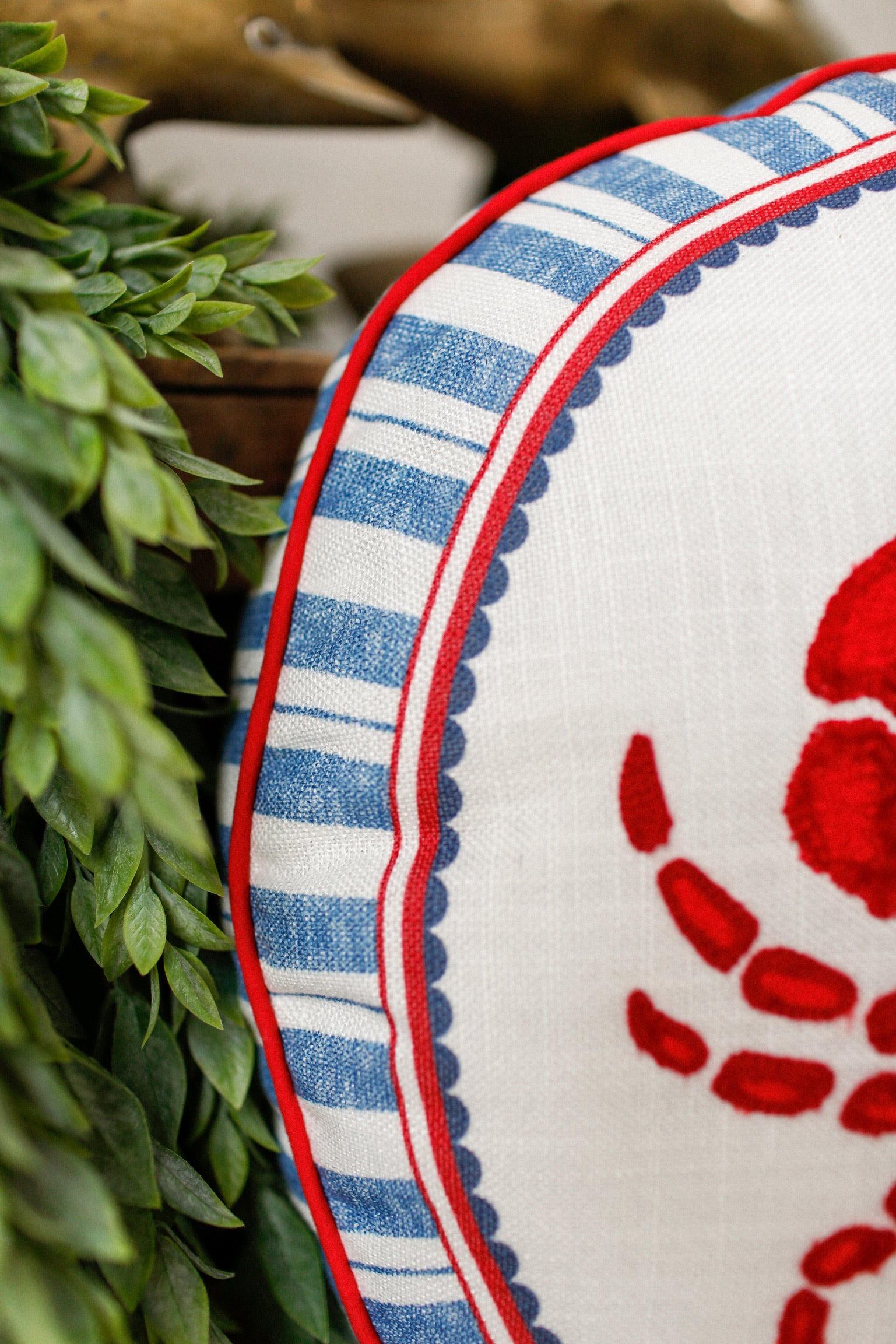 Embroidered Crab Pillow The Little Burlap Barn®