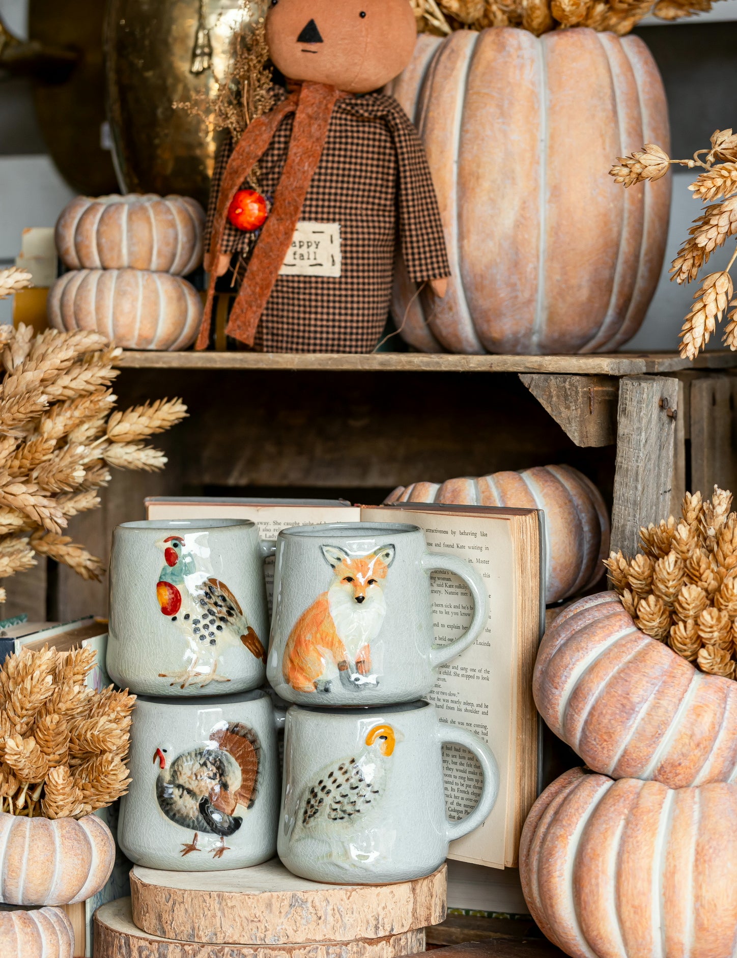 Hand Painted Stoneware Fall Mug Creative Co-Op