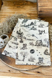 Halloween Toile Kitchen Towel The Little Burlap Barn