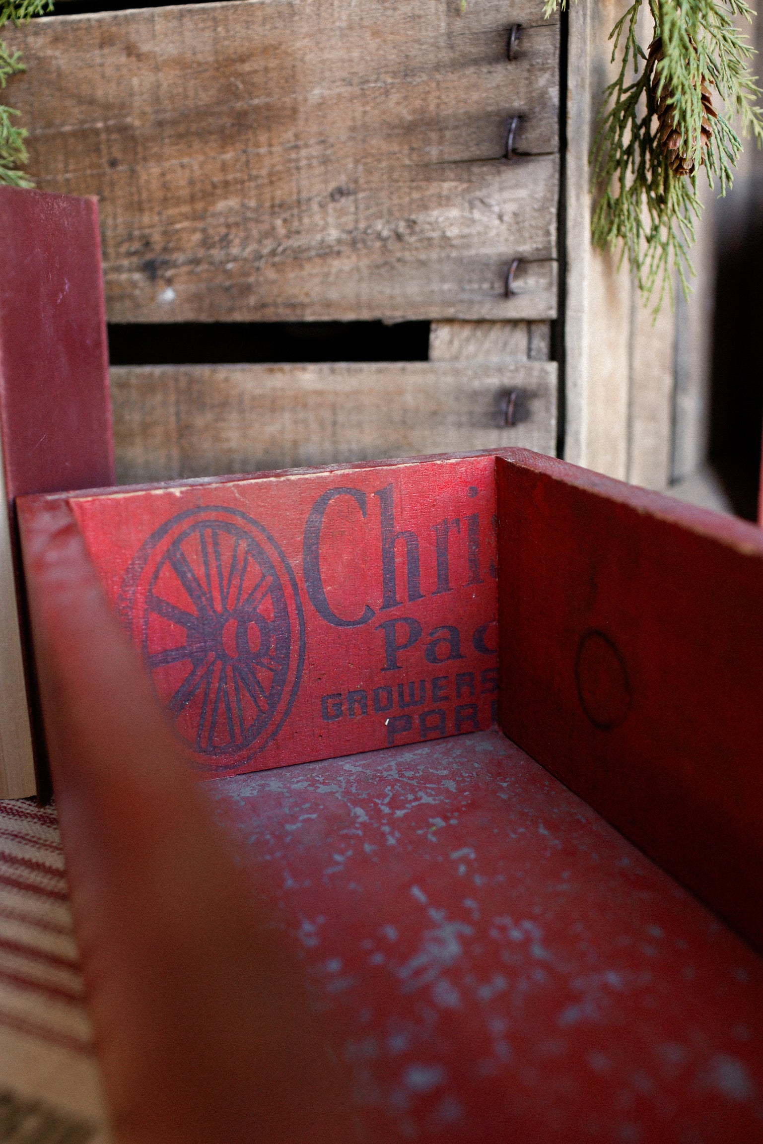 Handmade Red Wood Box