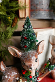 Retro Bottle Brush Glitter Deer