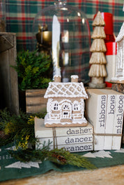 White Lighted Gingerbread House (M)