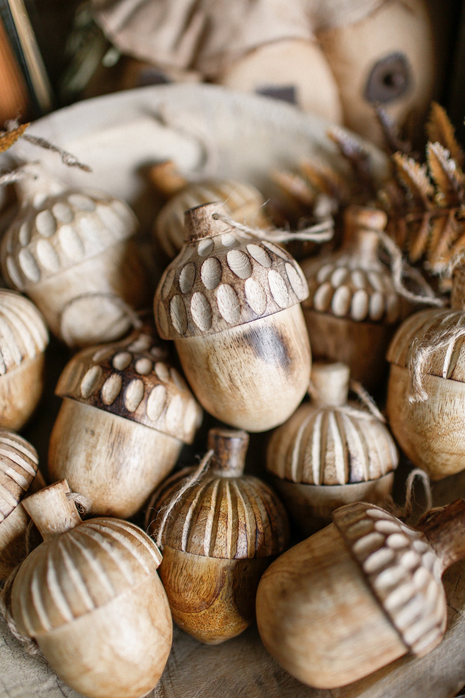 Carved Wood Acorn The Little Burlap Barn®