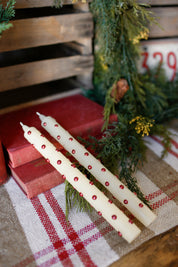 Red Dot Taper Candles