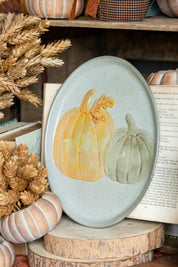 Hand Painted Stoneware Pumpkins Fall Platter Creative Co-Op