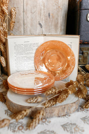 Vintage Peach Fire King Saucer Dish